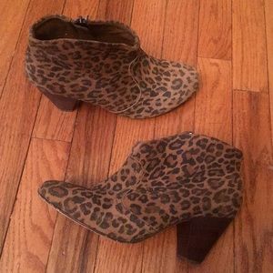 Leopard ankle boots